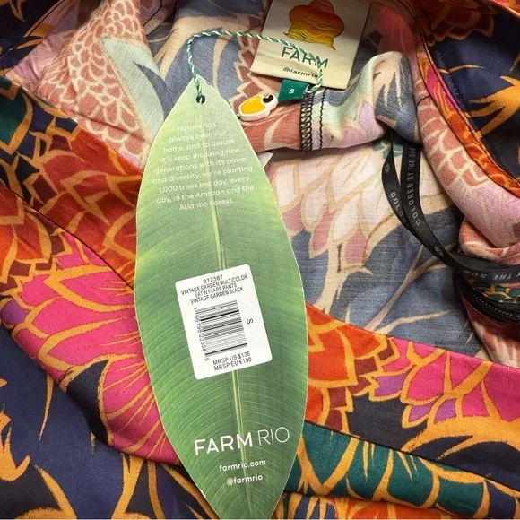 Farm Rio Vintage Garden Satin Flare Pants Womens Small NWT Luxe Boho - Picture 4 of 16